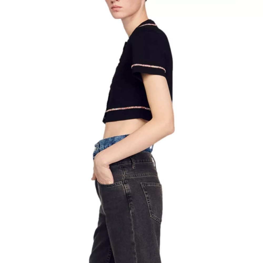 Sandro Elsa Cropped Cardigan - Picture 8 of 9